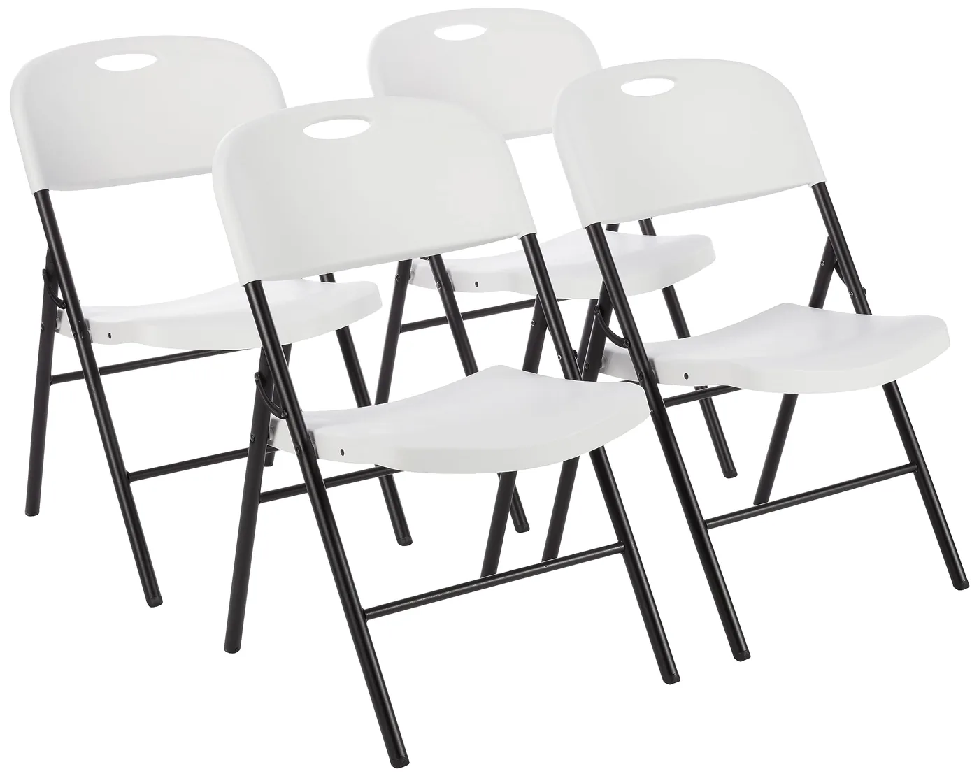 Amazon Basics Pack 4 Sillas Plegables Blancas 158kg
