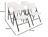 Amazon Basics Pack 4 Sillas Plegables Blancas 158kg, imagen 3