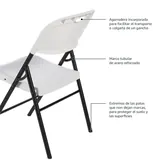 Amazon Basics Pack 4 Sillas Plegables Blancas 158kg, imagen 5