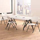 Amazon Basics Pack 4 Sillas Plegables Blancas 158kg, imagen 6