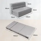 ANONER Sofá Cama Plegable 4 en 1 Gris Claro, imagen 3