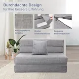 ANONER Sofá Cama Plegable 4 en 1 Gris Claro, imagen 4