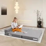 ANONER Sofá Cama Plegable 4 en 1 Gris Claro, imagen 7