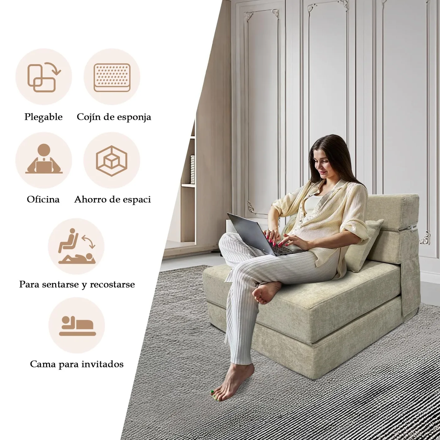 ANONER Sofá Cama Plegable 4 en 1, imagen 5