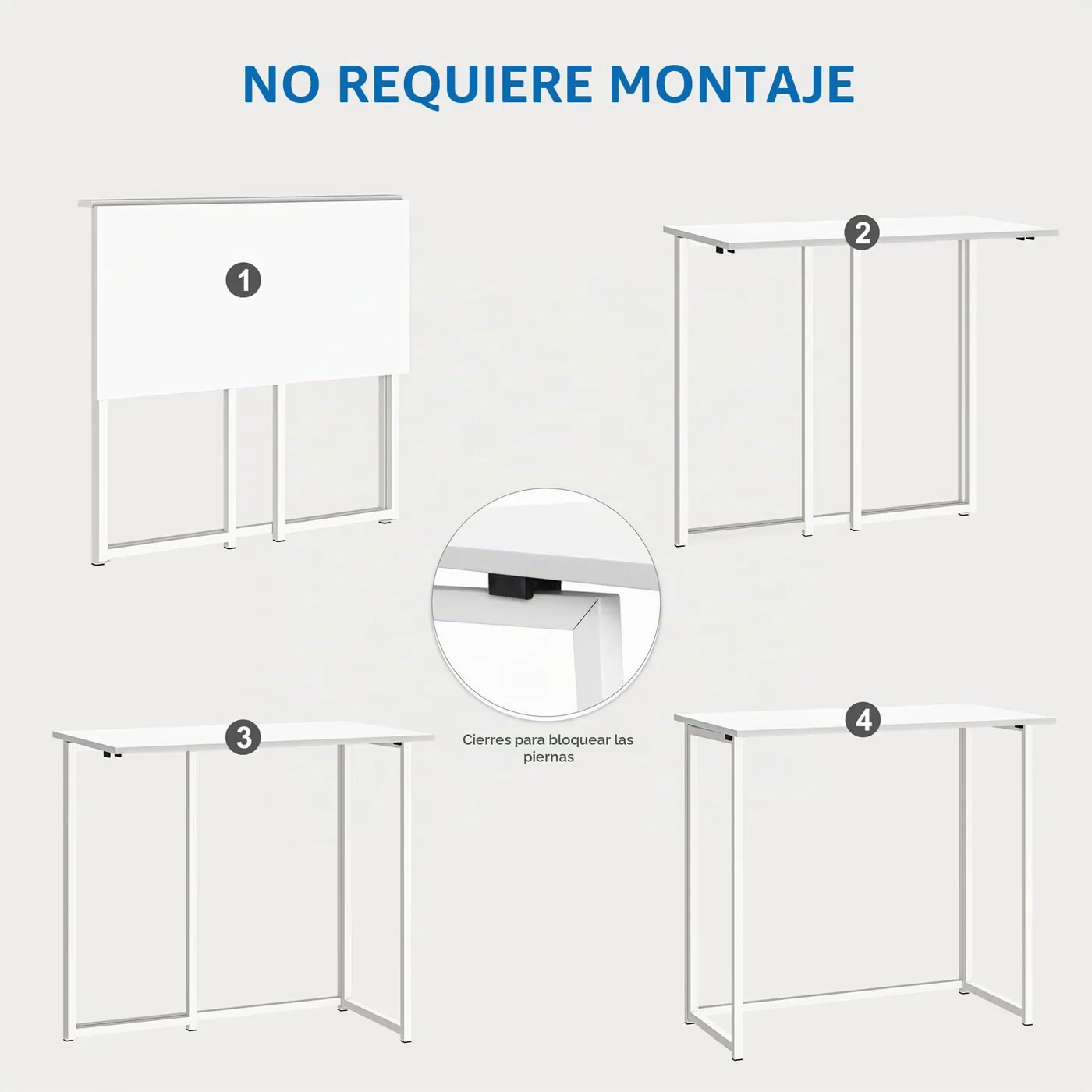Dripex Mesa Escritorio Plegable sin Ensamblaje 80 × 45 cm, imagen 6