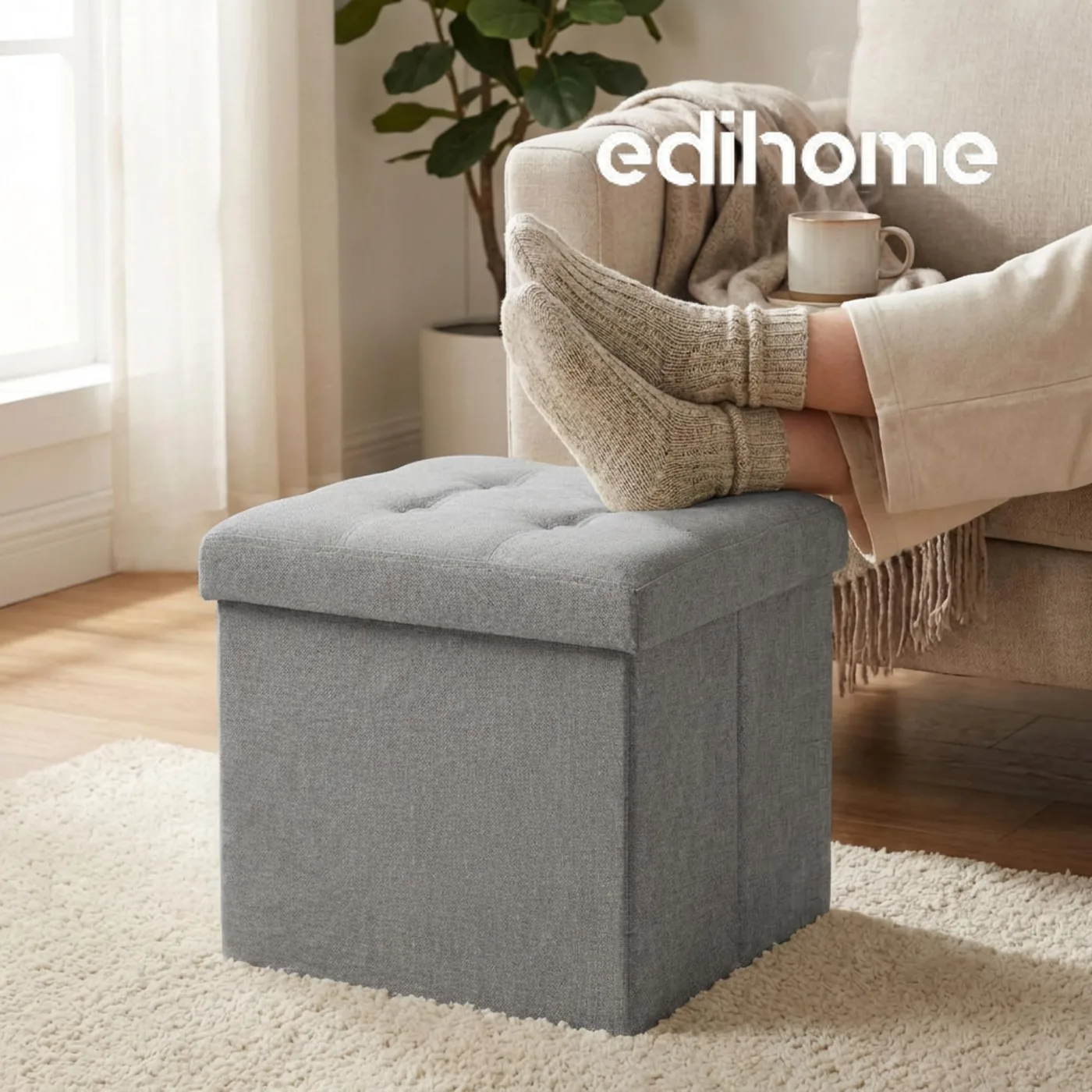 edihome Puff Baúl Plegable 38 cm, imagen 6
