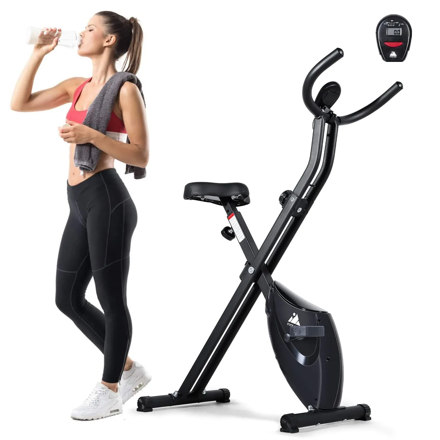 EVOLAND Folding Exercise Bike, 120kg Capacity