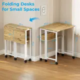 GreenForest Folding Desk 63 cm with Shelf and Wheels, imagen 3