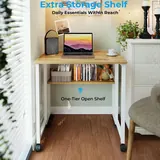 GreenForest Folding Desk 63 cm with Shelf and Wheels, imagen 5