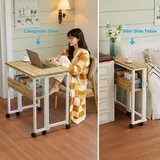 GreenForest Folding Desk 63 cm with Shelf and Wheels, imagen 6