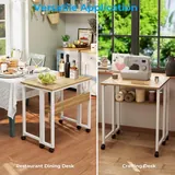GreenForest Folding Desk 63 cm with Shelf and Wheels, imagen 7