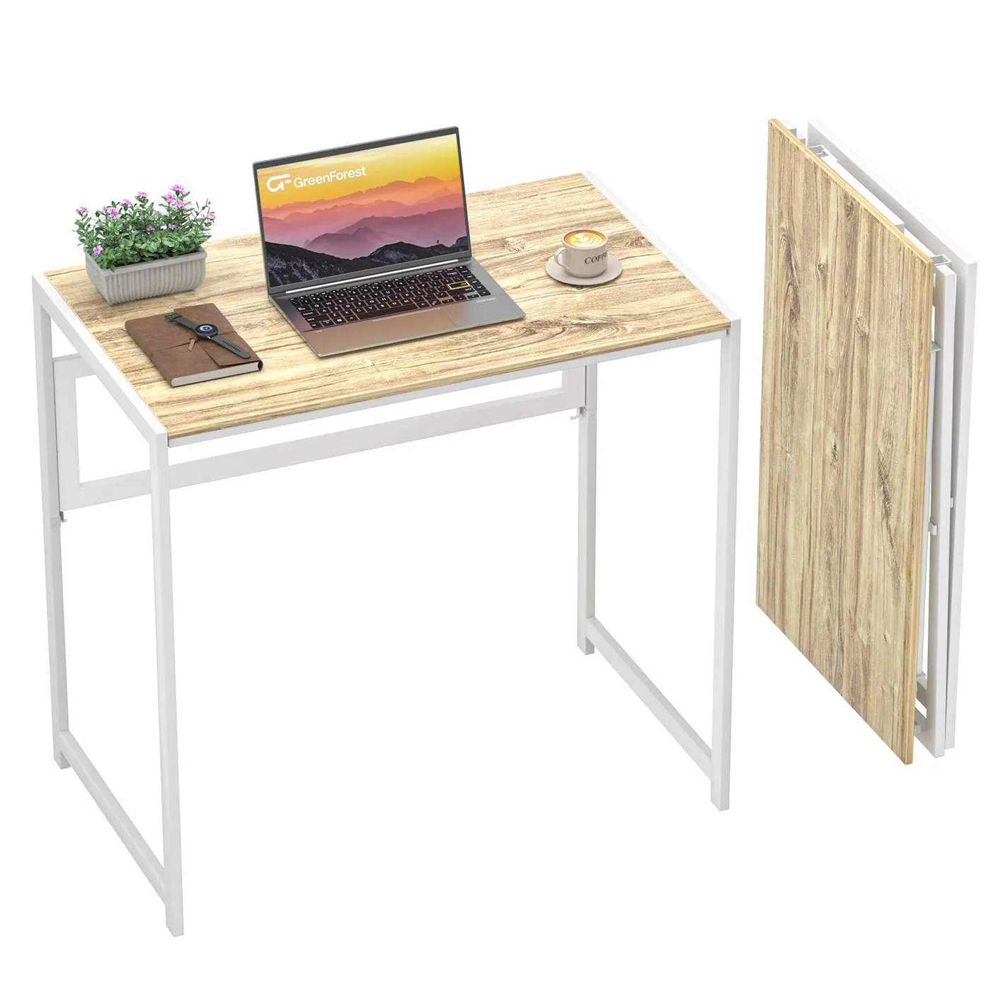 GreenForest Folding Desk 77cm, No Assembly