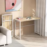 GreenForest - Small Space Folding Desk, 90cm Computer Desk, No Assembly, Home Office, Space Saving Desk for Office Study, White Oak, imagen 2