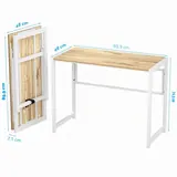 GreenForest - Small Space Folding Desk, 90cm Computer Desk, No Assembly, Home Office, Space Saving Desk for Office Study, White Oak, imagen 3