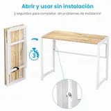 GreenForest - Small Space Folding Desk, 90cm Computer Desk, No Assembly, Home Office, Space Saving Desk for Office Study, White Oak, imagen 4
