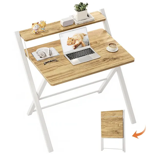 GreenForest Folding Desk 70 cm with Monitor Shelf