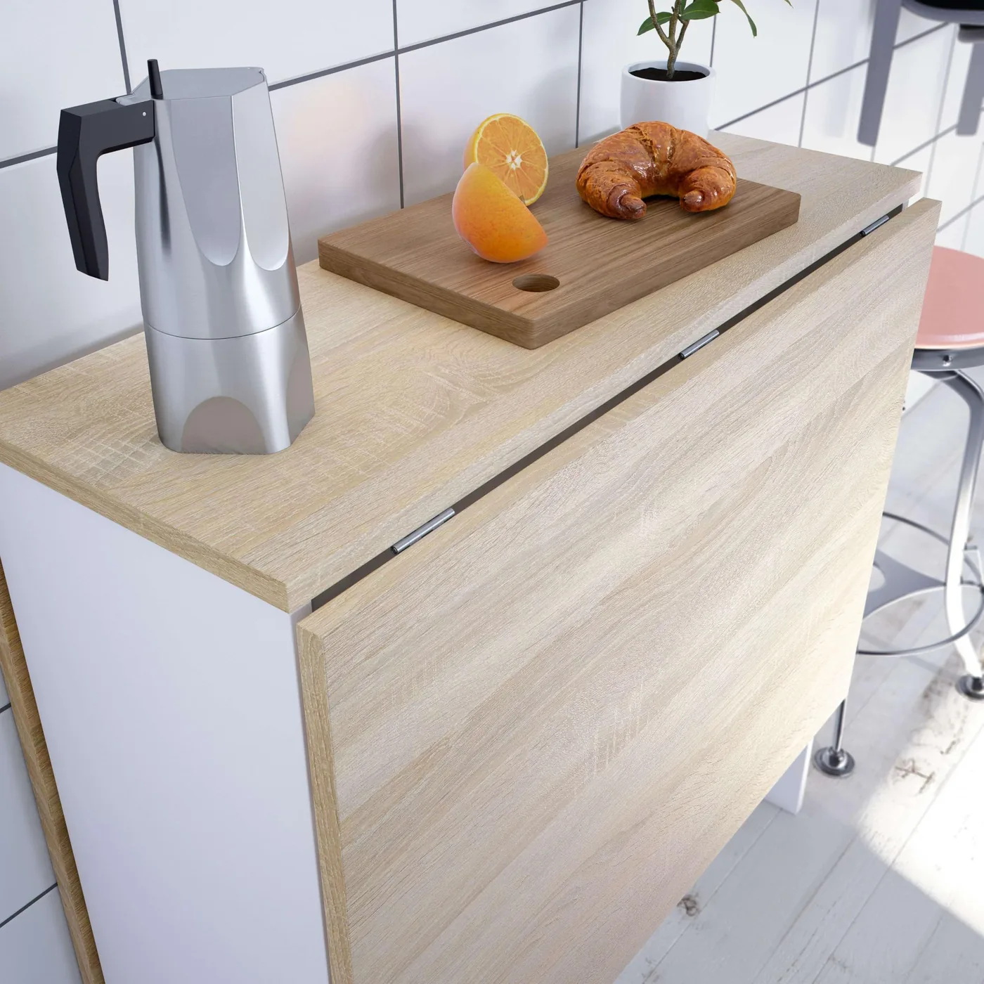Habitdesign Fly Mesa con Alas Abatibles 31-140 cm, imagen 7