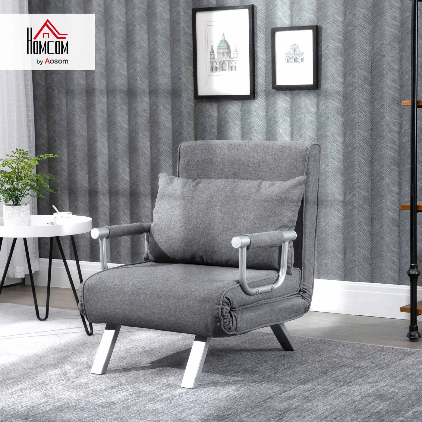 HOMCOM Sillón Cama 3 en 1 con Respaldo Reclinable, imagen 2