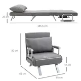 HOMCOM Sillón Cama 3 en 1 Reclinable, imagen 3