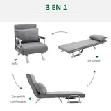 HOMCOM Sillón Cama 3 en 1 Reclinable, imagen 5