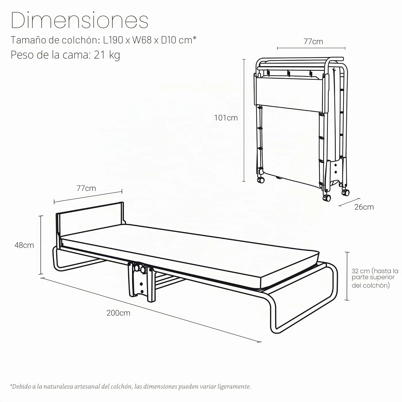 JAY-BE Revolution Cama Plegable con Microcolchón E-Pocket, imagen 3