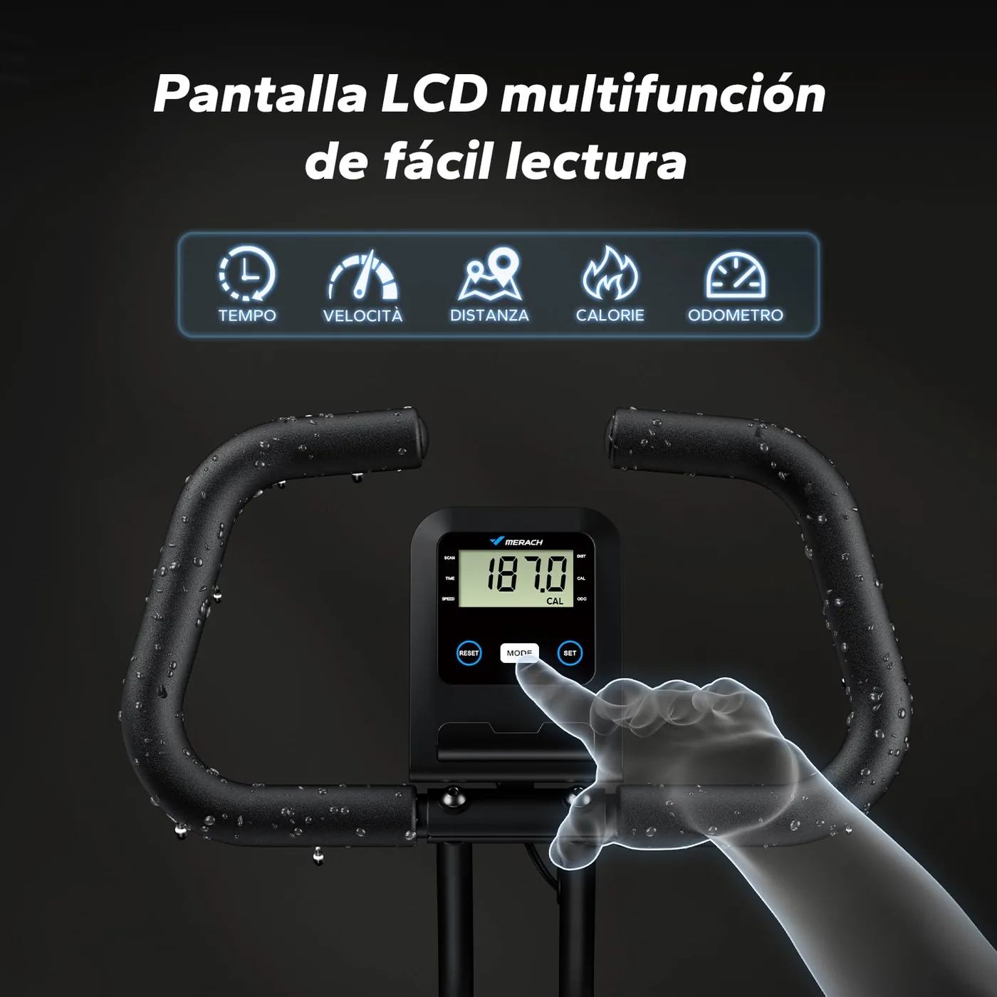 MERACH Bicicleta Estática Plegable con Pantalla LCD, imagen 5