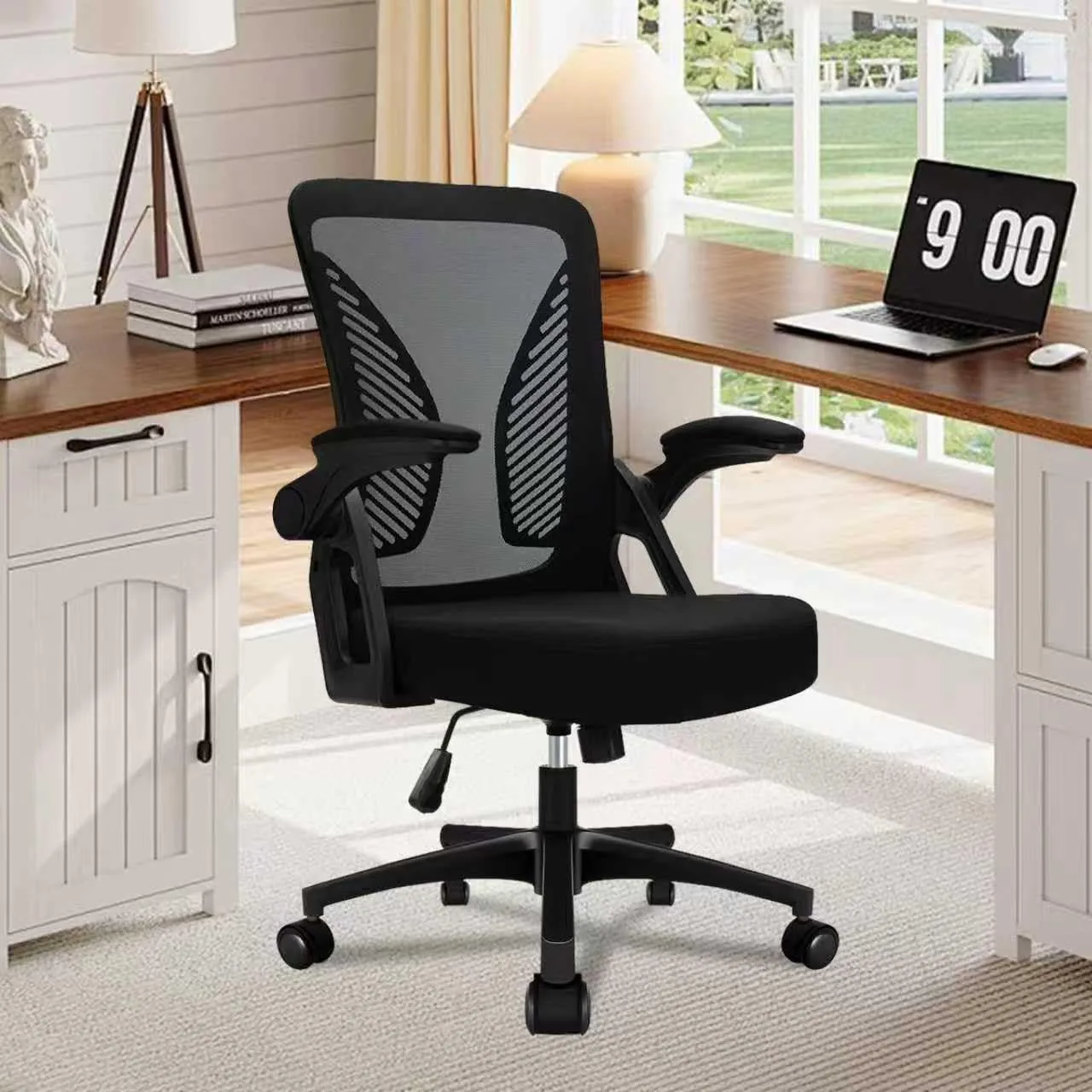 Milacyee Silla de Oficina con Reposabrazos Plegables 90°, imagen 2