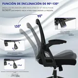 Milacyee Silla de Oficina con Reposabrazos 90°, imagen 5
