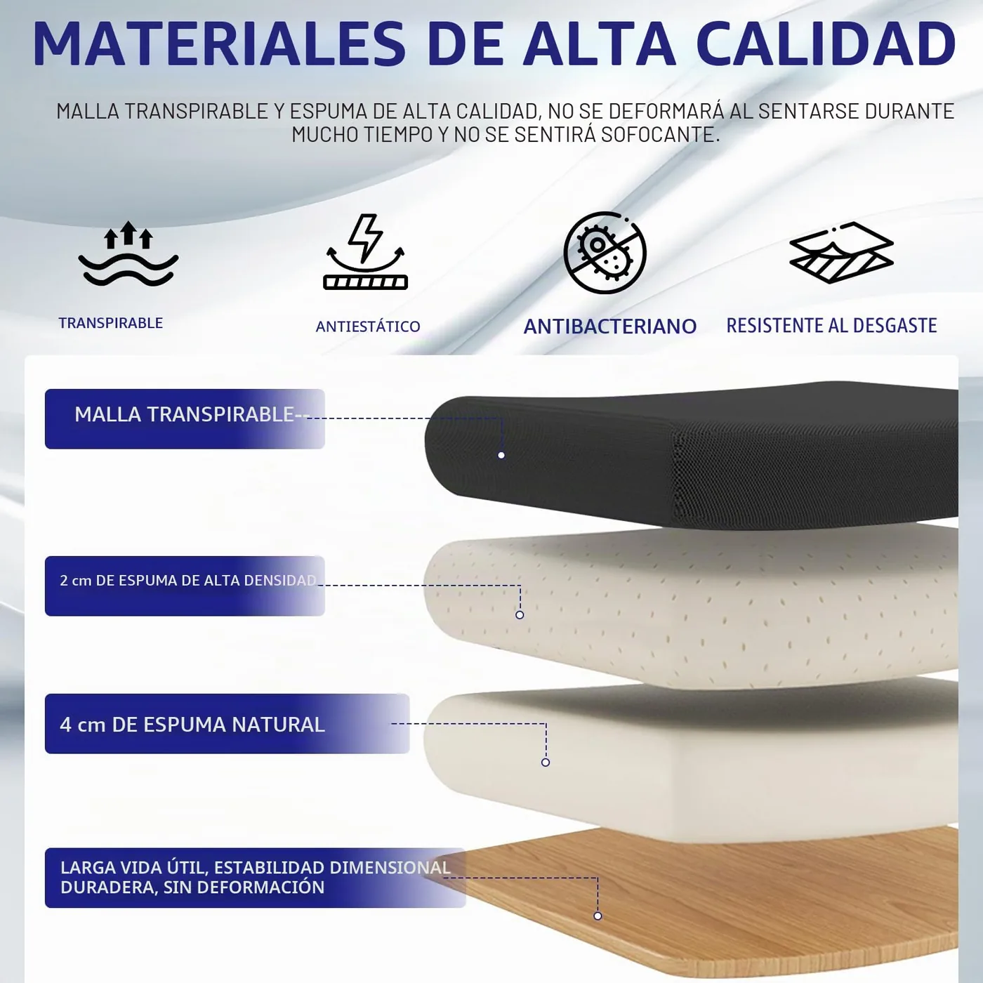Milacyee Silla de Oficina con Reposabrazos Plegables 90°, imagen 6