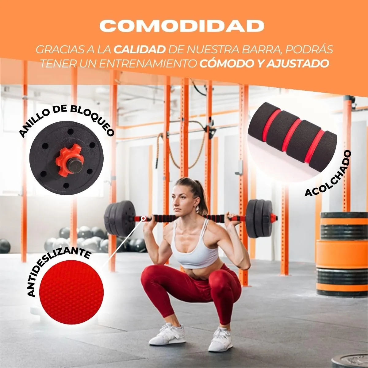 Mobiclinic ExtenFit Mancuernas Ajustables 2 en 1, 20 kg, imagen 4