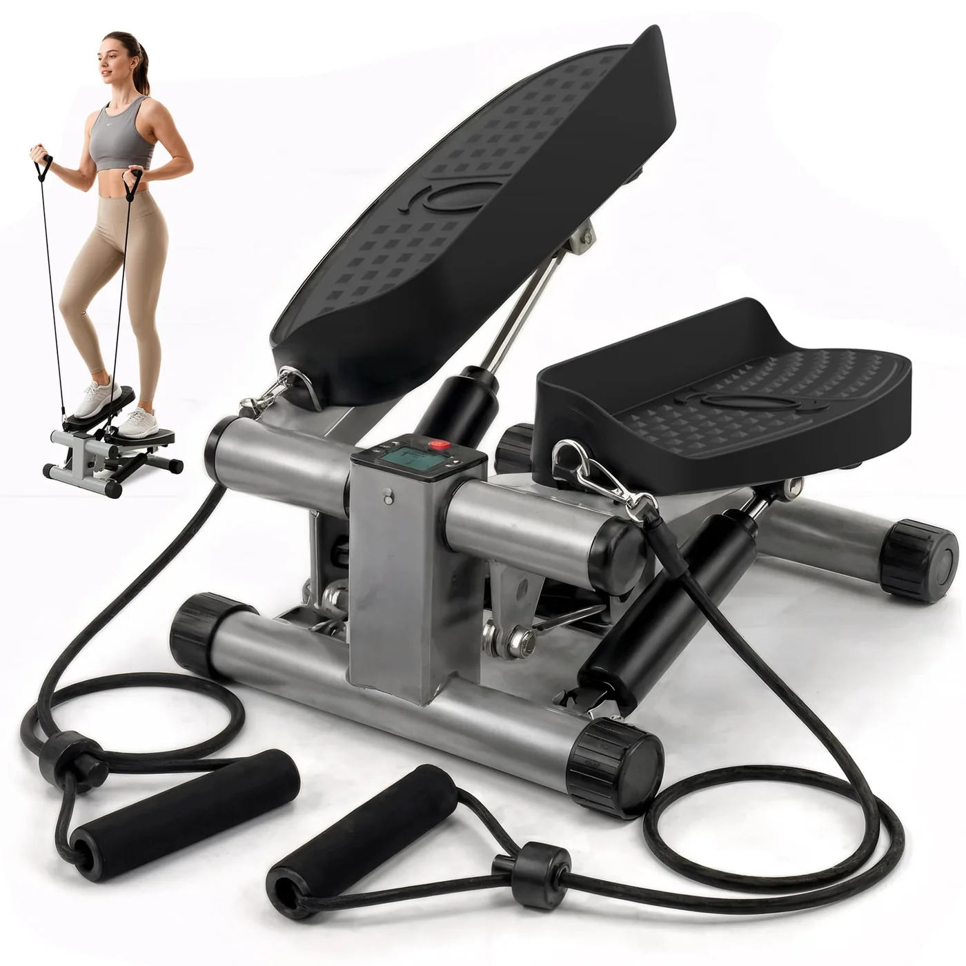 Niceday Mini Stepper 2 en 1 con Cuerdas Elásticas