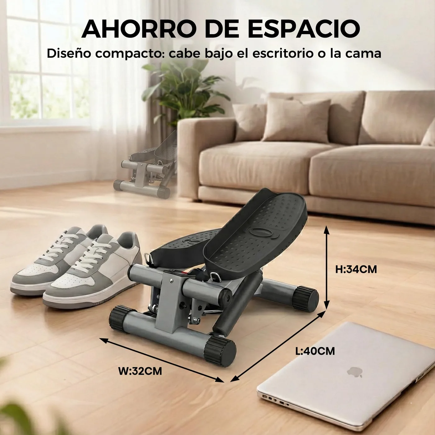 Niceday Mini Stepper 2 en 1 con Cuerdas Elásticas, imagen 5