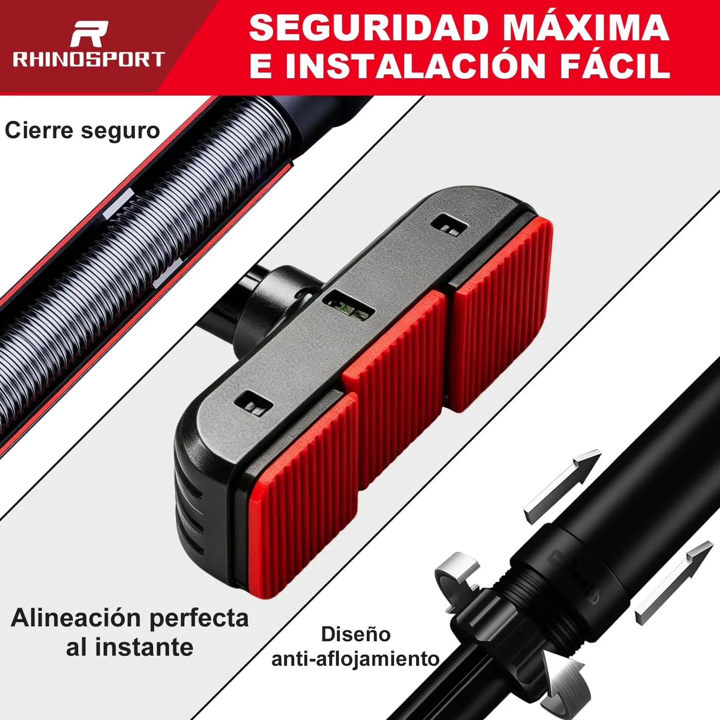RHINOSPORT Barra de Dominadas de Puerta sin Tornillos, imagen 5