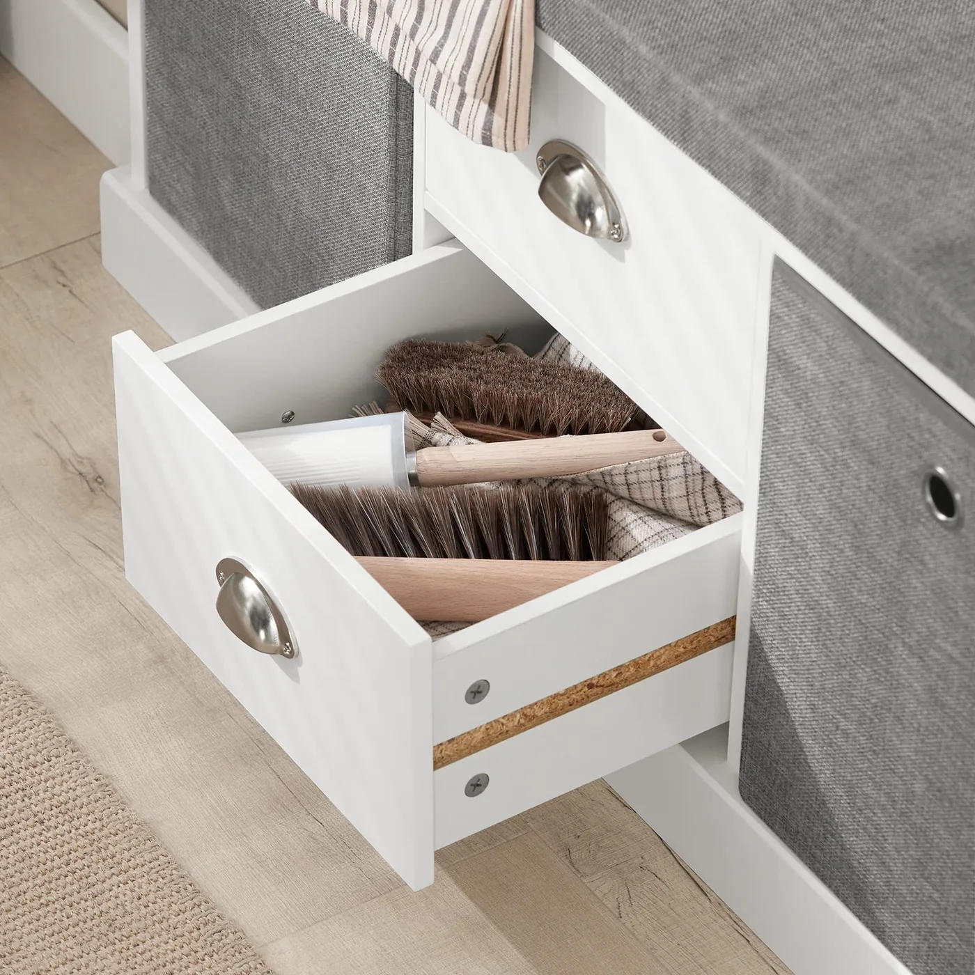 SoBuy FSR66-HG Banco Zapatero con 2 Cajones y 2 Cestas, imagen 5