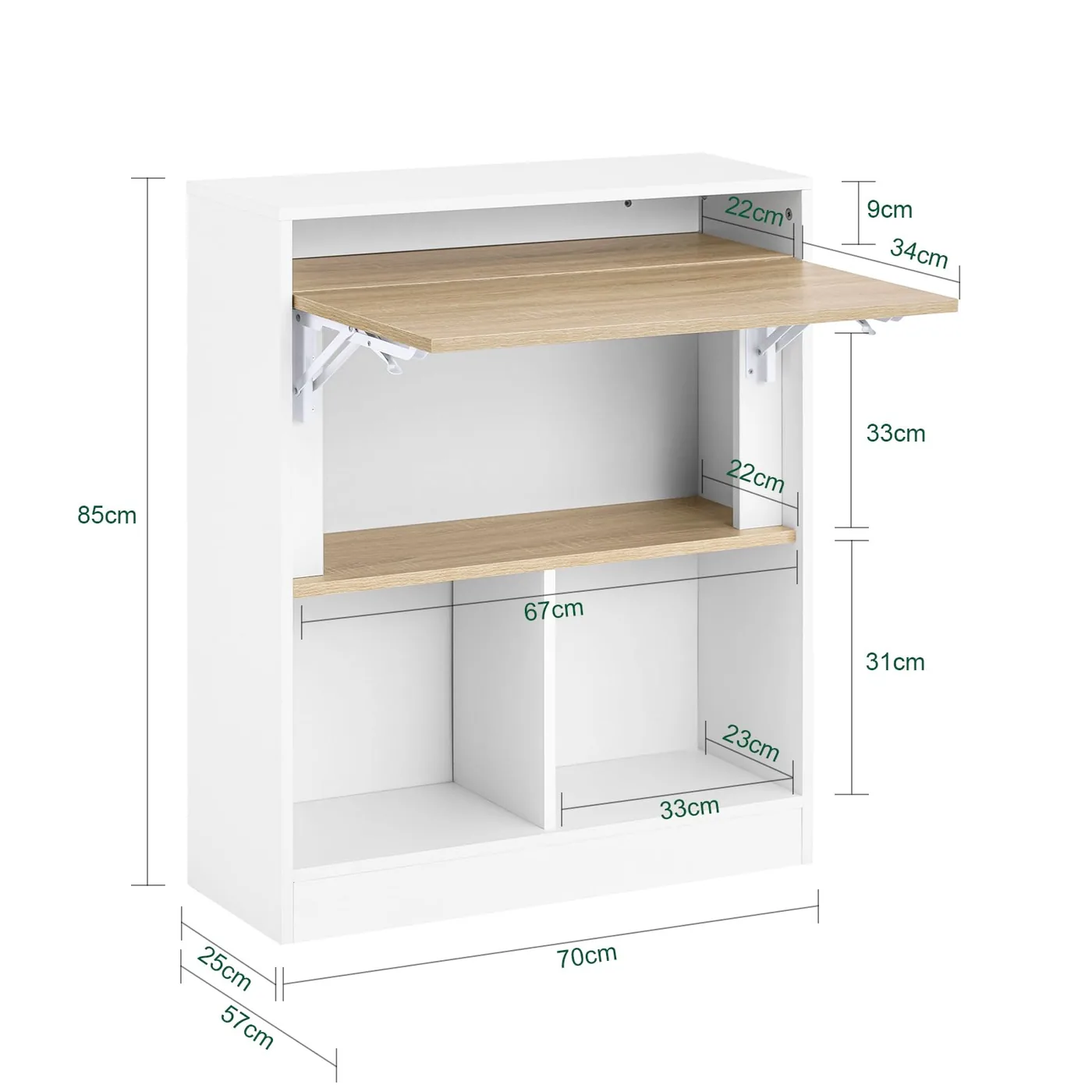 SoBuy Escritorio Plegable con Estantería Integrada, imagen 3