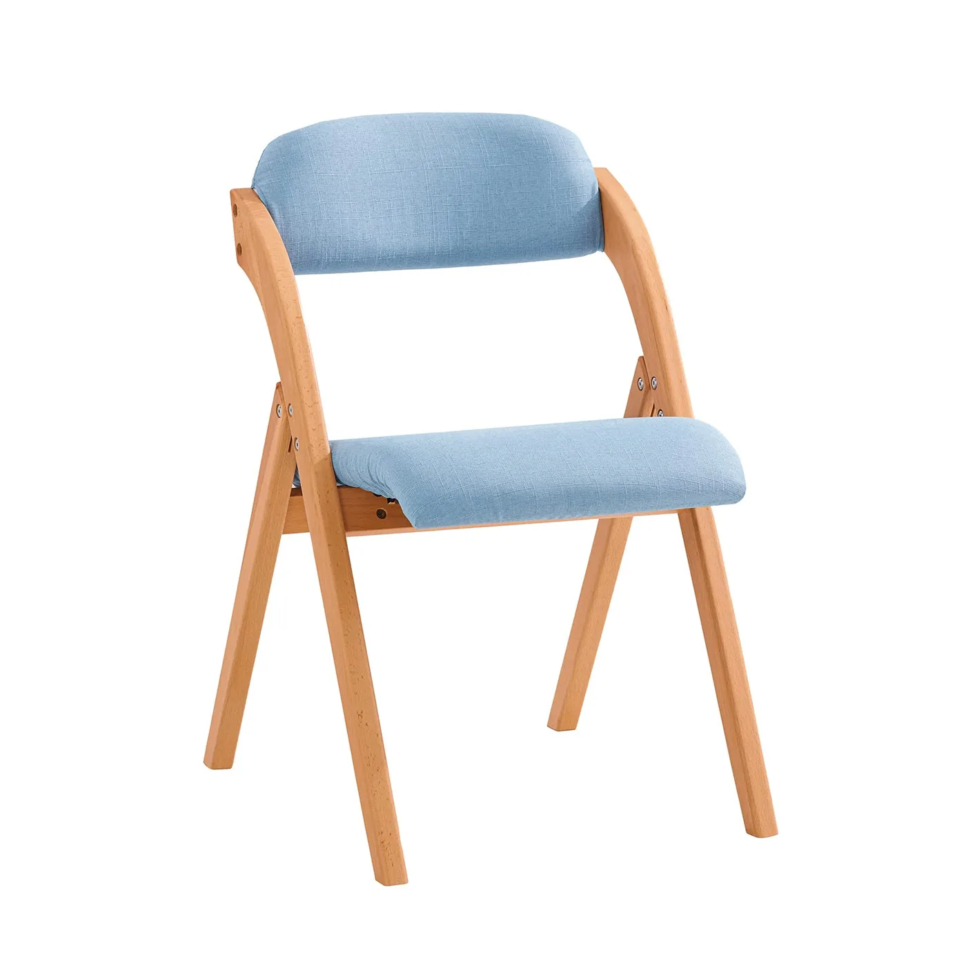 SoBuy Silla Plegable de Madera Acolchada Azul