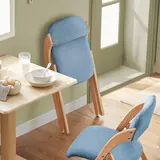 SoBuy Silla Plegable de Madera Acolchada Azul, imagen 2