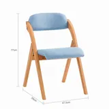 SoBuy Silla Plegable de Madera Acolchada Azul, imagen 3