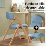 SoBuy Silla Plegable de Madera Acolchada Azul, imagen 6