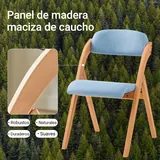 SoBuy Silla Plegable de Madera Acolchada Azul, imagen 7