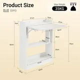 SoBuy Mesa Plegable de Pared con 3 Estantes 64cm, imagen 3