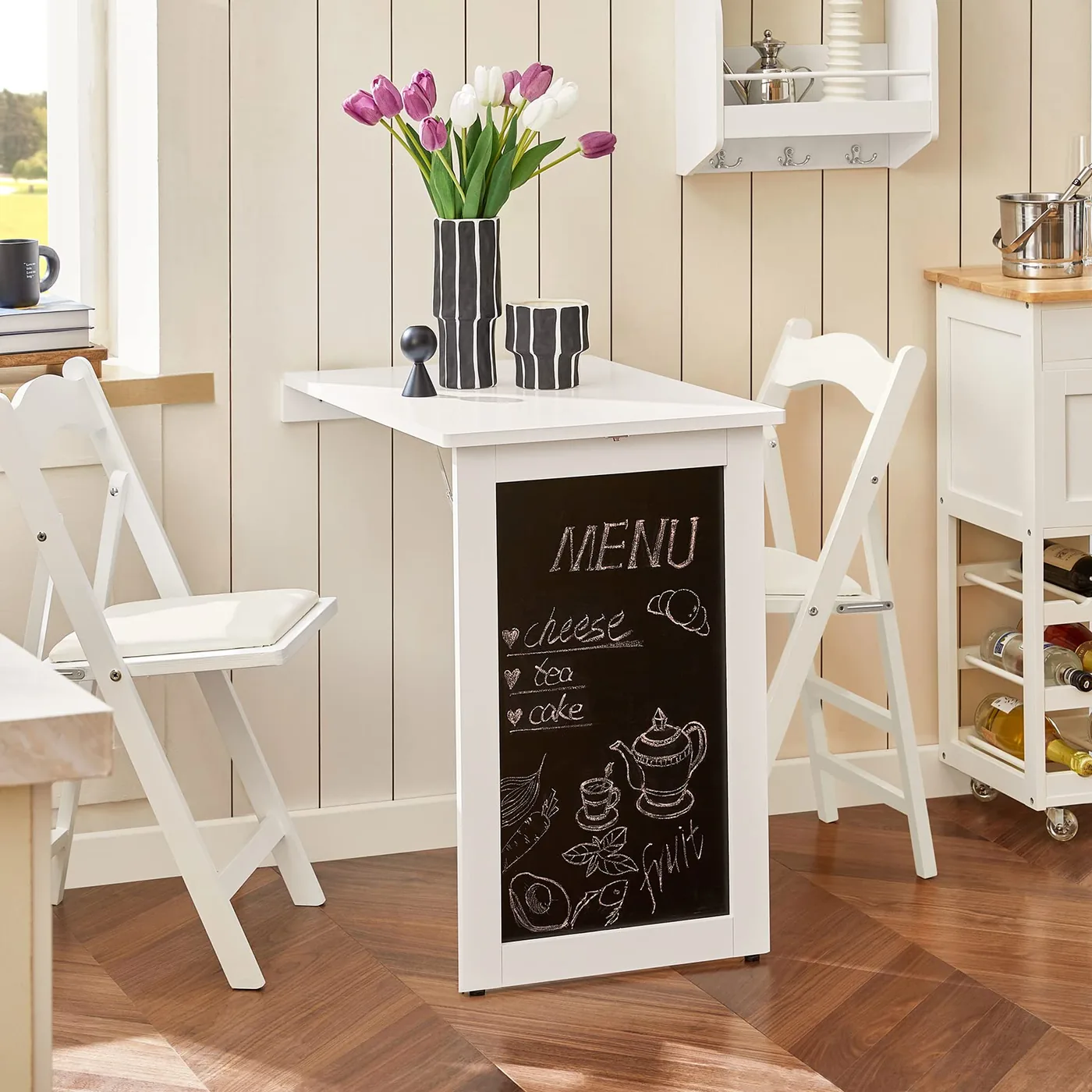 SoBuy Mesa Abatible de Pared con Pizarra FWT20, imagen 2