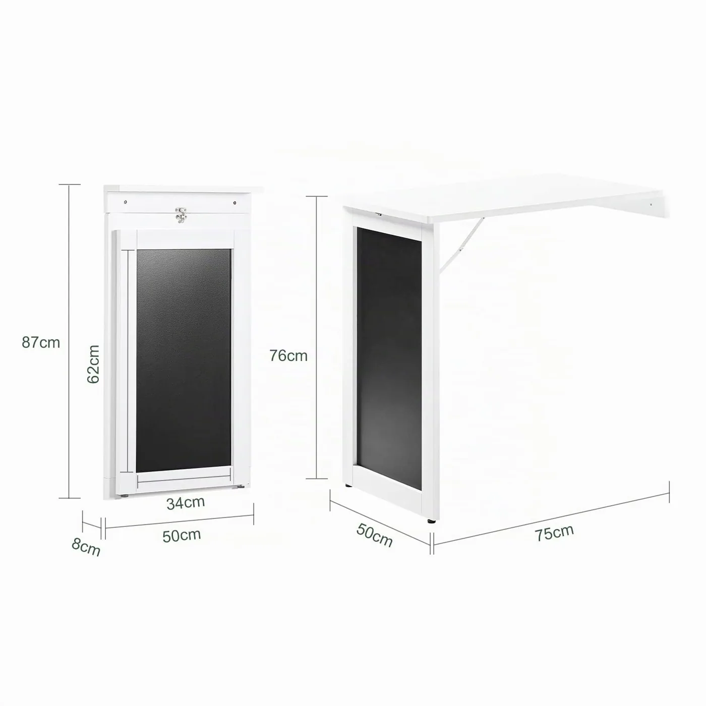 SoBuy Mesa Abatible de Pared con Pizarra FWT20, imagen 3