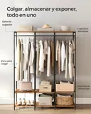 SONGMICS Armario Abierto con Barras 141 cm, imagen 4
