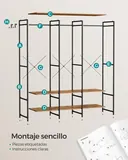 SONGMICS Armario Abierto con Barras 141 cm, imagen 7