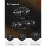 SONGMICS Adjustable Dumbbell Set 20 kg, imagen 6
