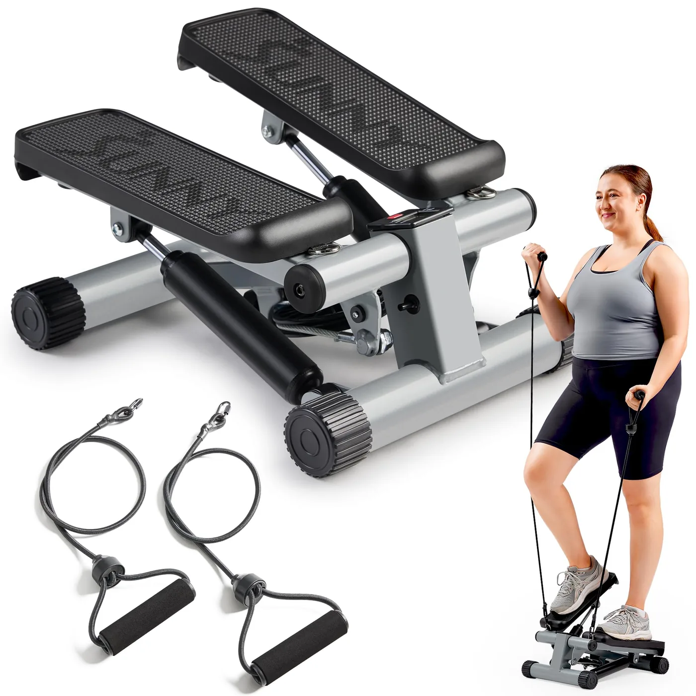 Sunny Health & Fitness Mini Stepper con Bandas