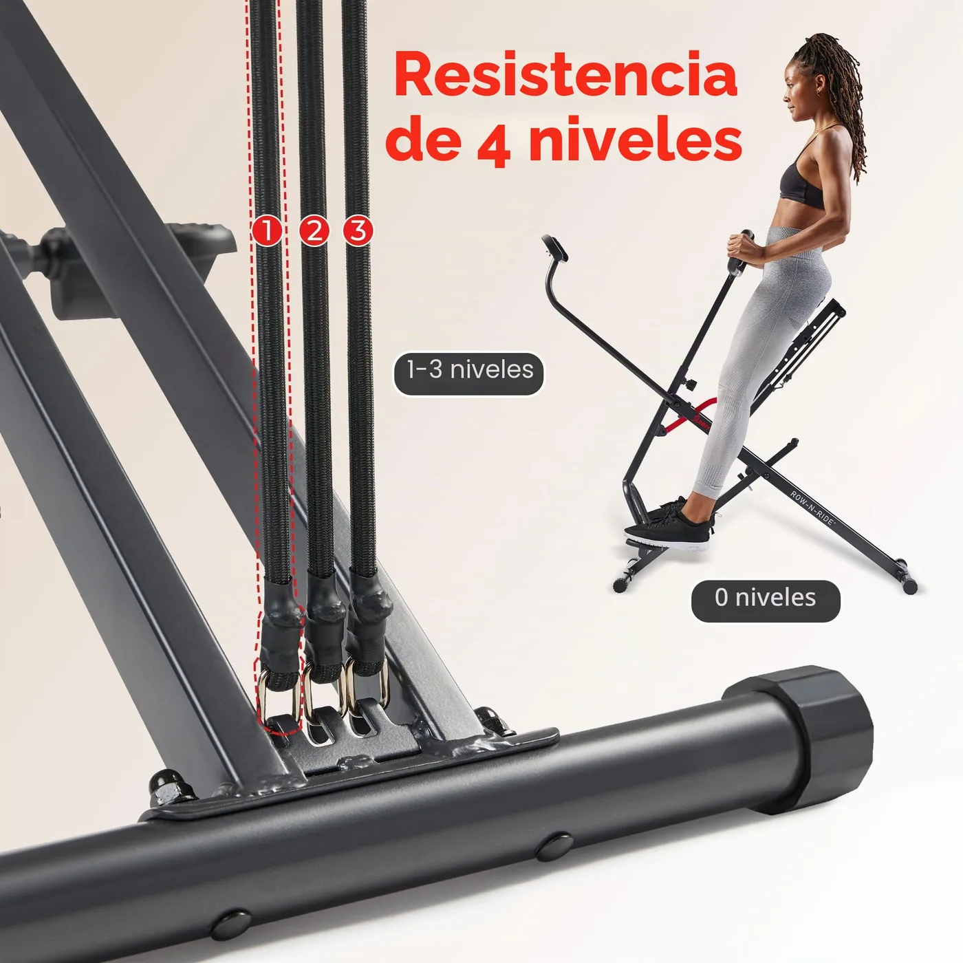Sunny Health & Fitness Row-N-Ride Smart, Entrenador de Sentadillas, imagen 4