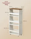 VASAGLE Carrito de Almacenaje de 4 Niveles, imagen 6