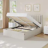 VASAGLE Ottoman Bed 138.4cm, Hydraulic Lift, imagen 1